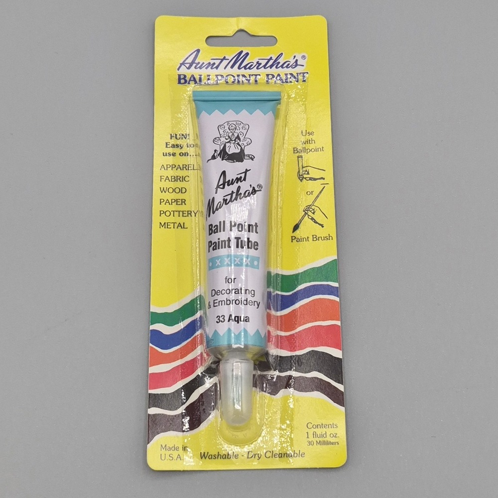 Aunt Martha's Ballpoint Paint Tubes 1 Ounce Aqua Light Blue‎